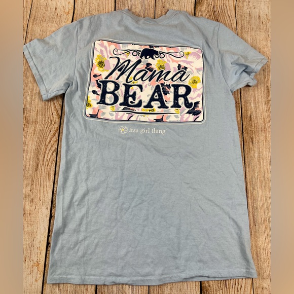 Itsa Girl Thing Mama Bear Blue T Shirt Size Small lot of 2 - Picture 5 of 7